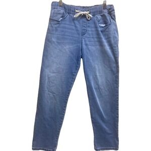 Peace Love Eco By Rewash Women's Med Jeans Stretch Light‎ Blue Drawstring